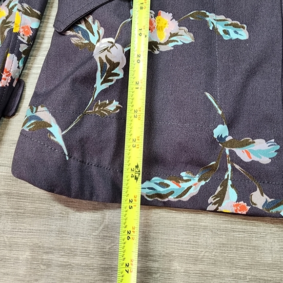 JOULES Coast Floral Print Dark Gray Pink Floral Hooded Jacket Coat Women's 14 - Picture 3 of 10